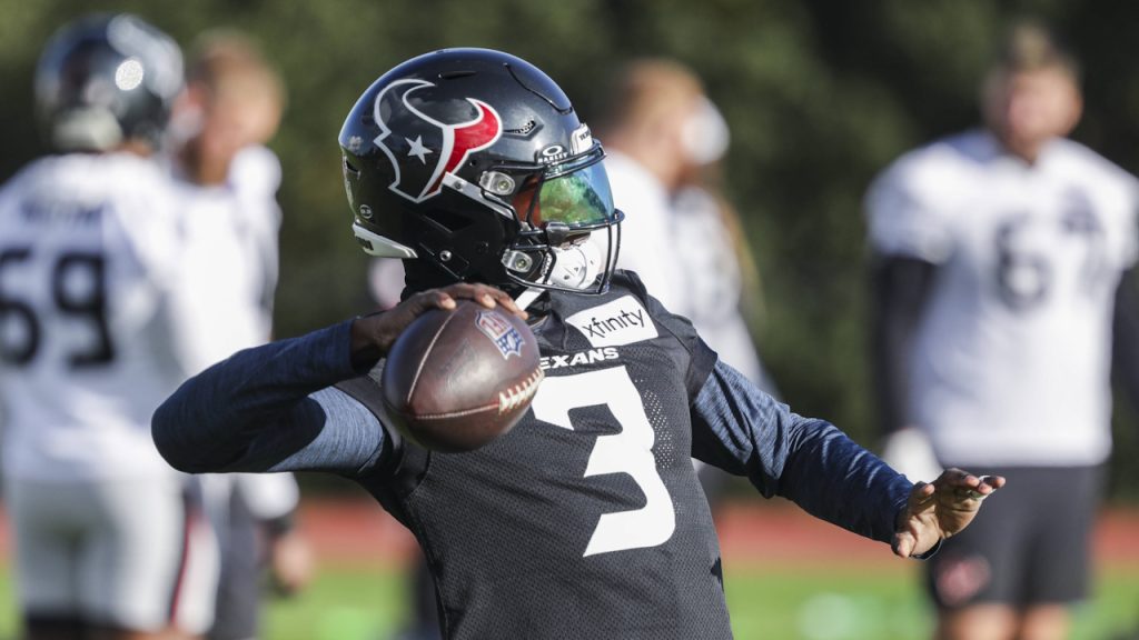 Kamari Lassiter, Houston Texans, entrenamiento, Harrow, Jacksonville Jaguars, Wembley