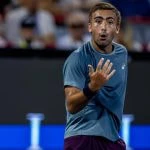 Dani Mérida durante su partido de cuartos de final en el ATP Masters 1000 de Montreal 2026 ante Learner Tien.