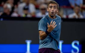 Dani Mérida durante su partido de cuartos de final en el ATP Masters 1000 de Montreal 2026 ante Learner Tien.